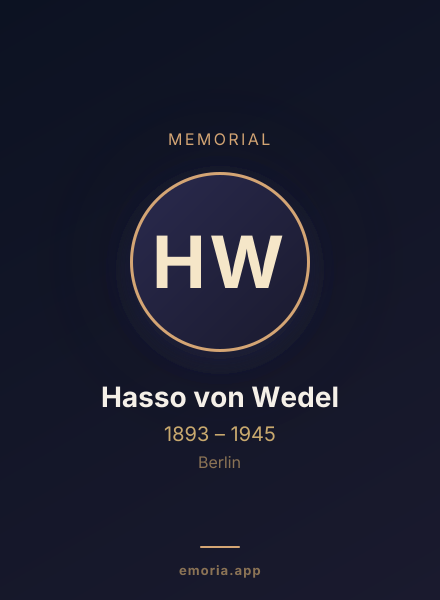 Memorial portrait of Hasso von Wedel