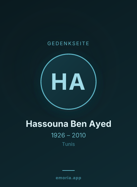 Gedenkportrait von Hassouna Ben Ayed