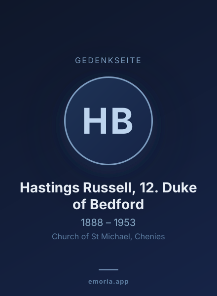Gedenkportrait von Hastings Russell, 12. Duke of Bedford