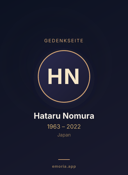 Gedenkportrait von Hataru Nomura