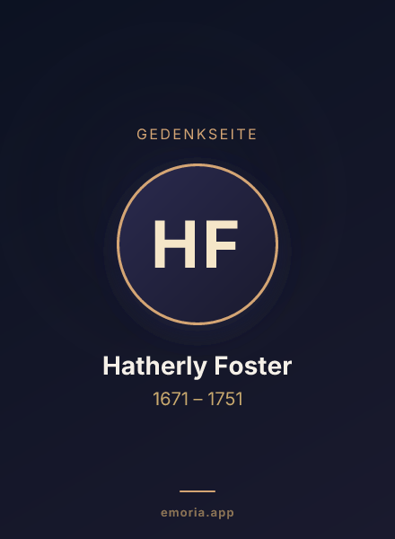 Gedenkportrait von Hatherly Foster