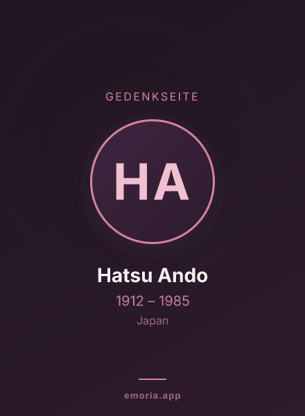 Gedenkportrait von Hatsu Ando