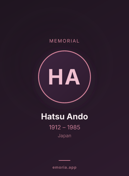 Memorial portrait of Hatsu Ando