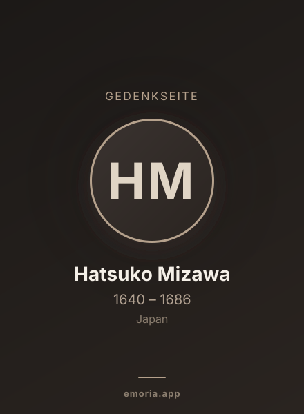 Gedenkportrait von Hatsuko Mizawa