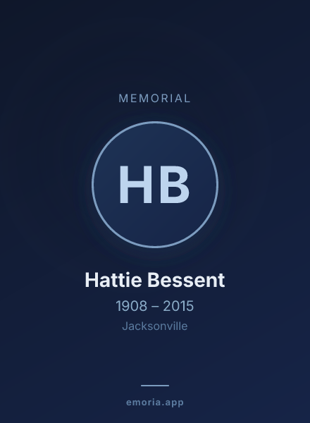 Memorial portrait of Hattie Bessent