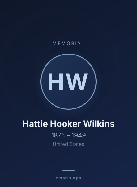 Memorial portrait of Hattie Hooker Wilkins