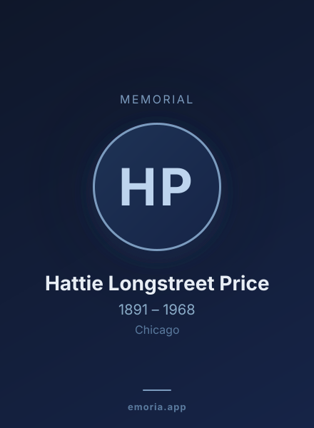 Memorial portrait of Hattie Longstreet Price