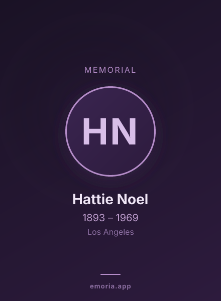 Memorial portrait of Hattie Noel