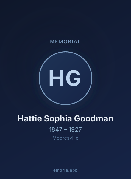 Memorial portrait of Hattie Sophia Goodman