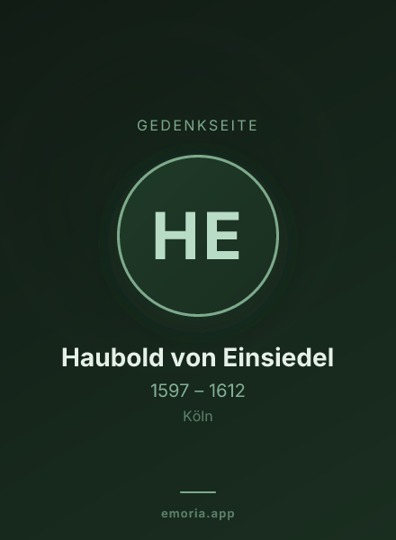 Gedenkportrait von Haubold von Einsiedel