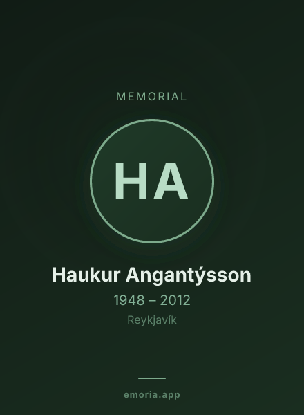 Memorial portrait of Haukur Angantýsson