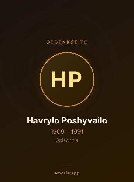 Gedenkportrait von Havrylo Poshyvailo