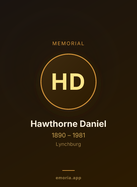 Memorial portrait of Hawthorne Daniel