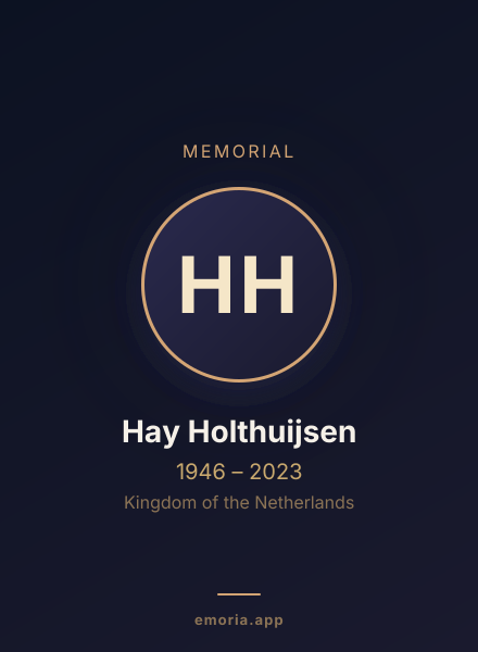 Memorial portrait of Hay Holthuijsen