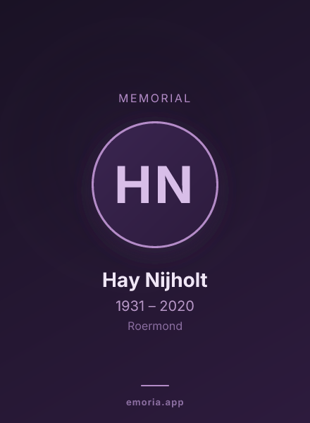 Memorial portrait of Hay Nijholt