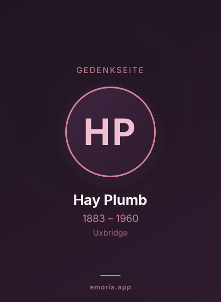 Gedenkportrait von Hay Plumb