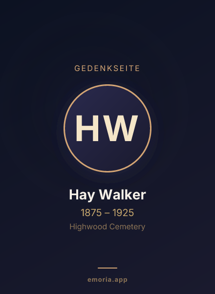 Gedenkportrait von Hay Walker
