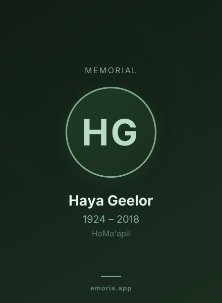 Memorial portrait of Haya Geelor