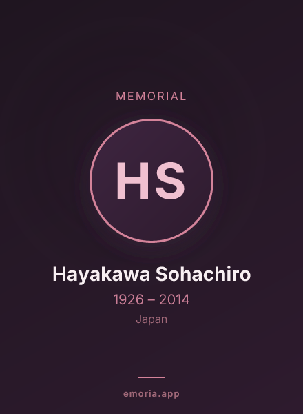Memorial portrait of Hayakawa Sohachiro