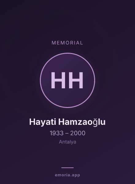 Memorial portrait of Hayati Hamzaoğlu