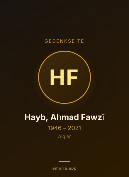 Gedenkportrait von Hayb, Aḥmad Fawzī