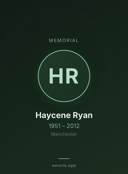 Memorial portrait of Haycene Ryan