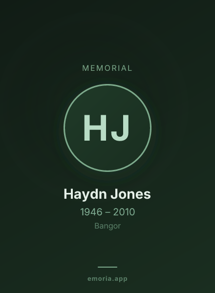 Memorial portrait of Haydn Jones