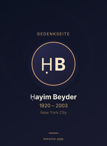 Gedenkportrait von Ḥayim Beyder
