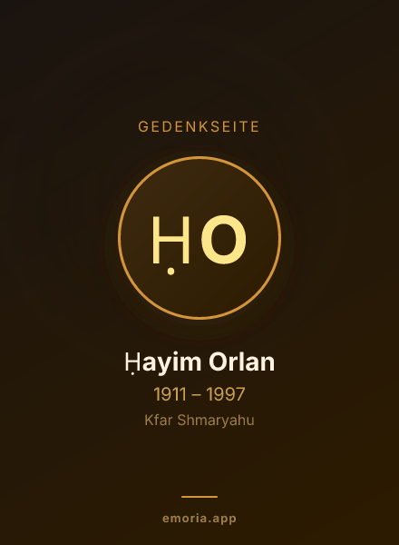 Gedenkportrait von Ḥayim Orlan