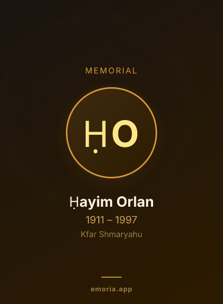 Memorial portrait of Ḥayim Orlan