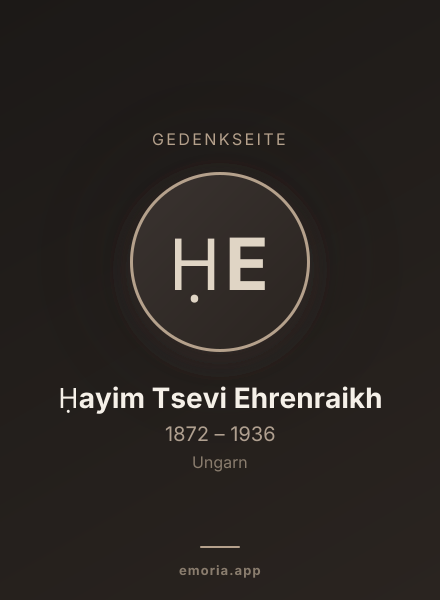 Gedenkportrait von Ḥayim Tsevi Ehrenraikh