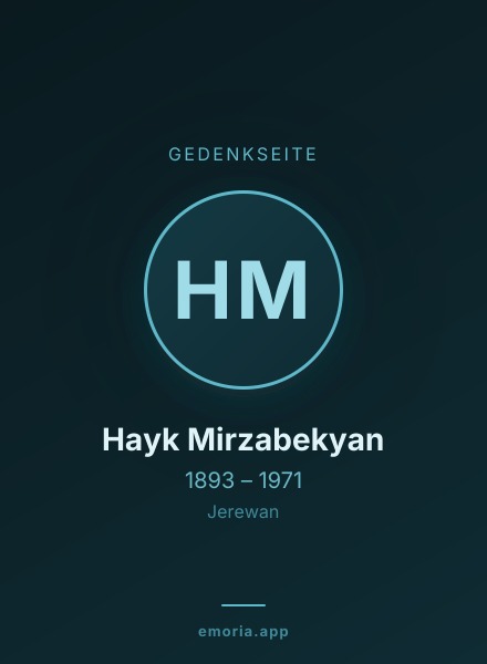 Gedenkportrait von Hayk Mirzabekyan