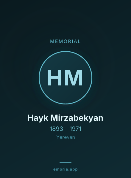 Memorial portrait of Hayk Mirzabekyan