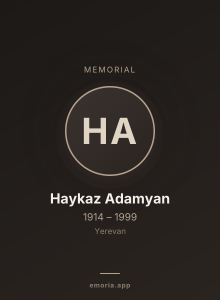 Memorial portrait of Haykaz Adamyan