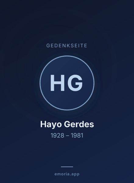 Gedenkportrait von Hayo Gerdes