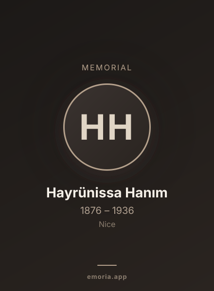 Memorial portrait of Hayrünissa Hanım