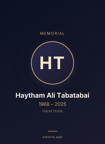 Memorial portrait of Haytham Ali Tabatabai