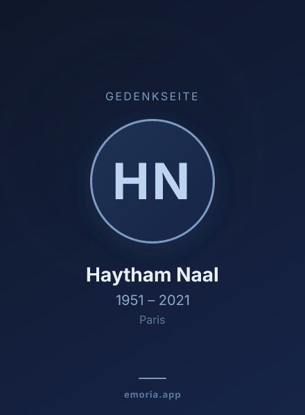 Gedenkportrait von Haytham Naal