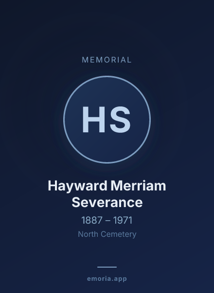 Memorial portrait of Hayward Merriam Severance
