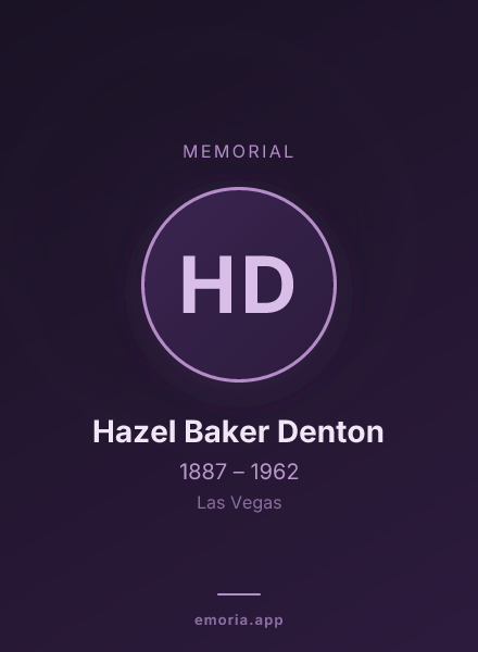 Memorial portrait of Hazel Baker Denton
