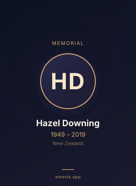 Memorial portrait of Hazel Downing