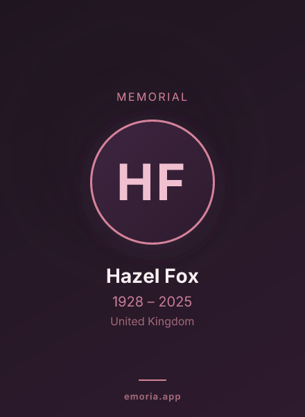 Memorial portrait of Hazel Fox
