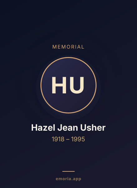 Memorial portrait of Hazel Jean Usher