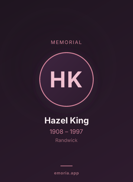 Memorial portrait of Hazel King