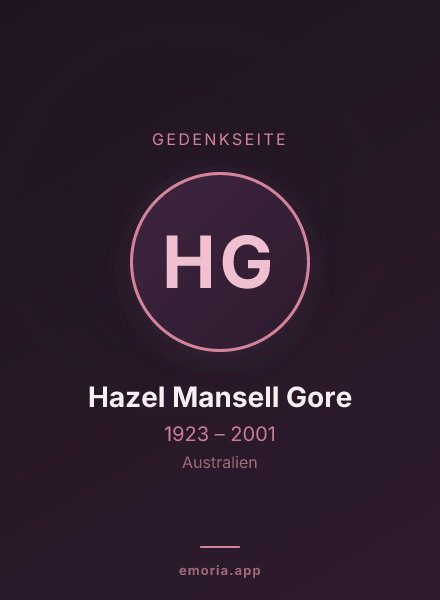 Gedenkportrait von Hazel Mansell Gore