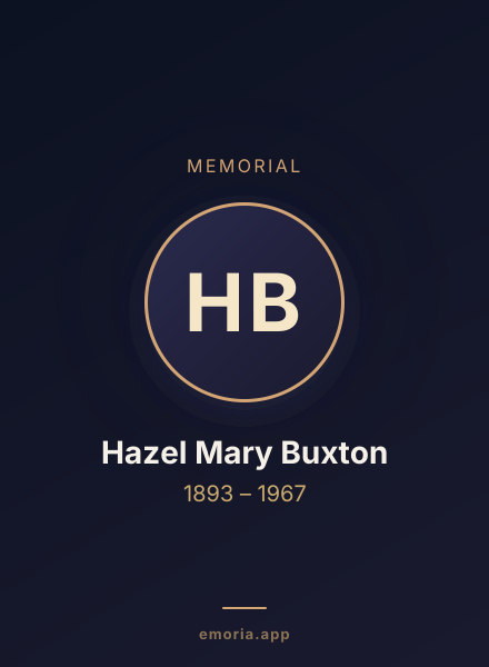 Memorial portrait of Hazel Mary Buxton
