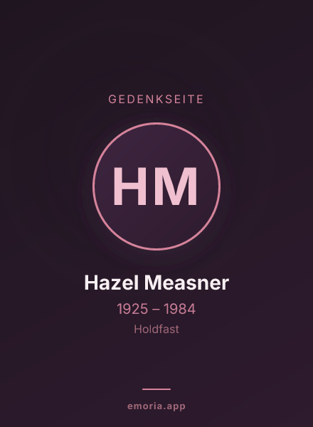 Gedenkportrait von Hazel Measner