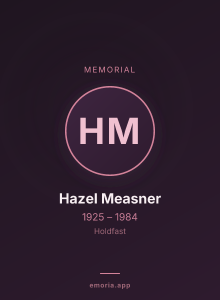 Memorial portrait of Hazel Measner