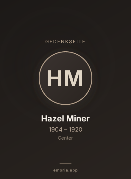 Gedenkportrait von Hazel Miner