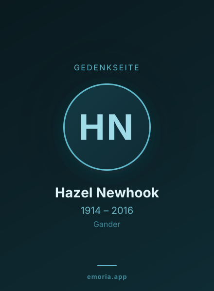 Gedenkportrait von Hazel Newhook